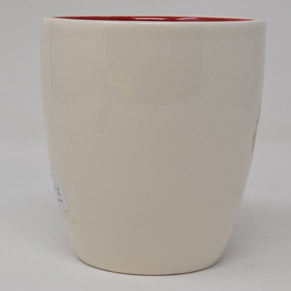 Rae Dunn Merry Wreath Holiday Mug Red Interior New Winter Coffee Cup Lounge - Picture 5 of 11